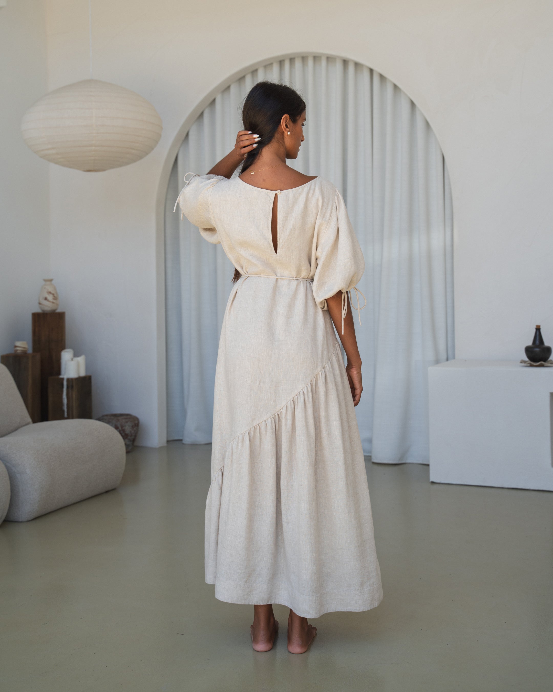 Charlotte Linen Dress - Oatmeal
