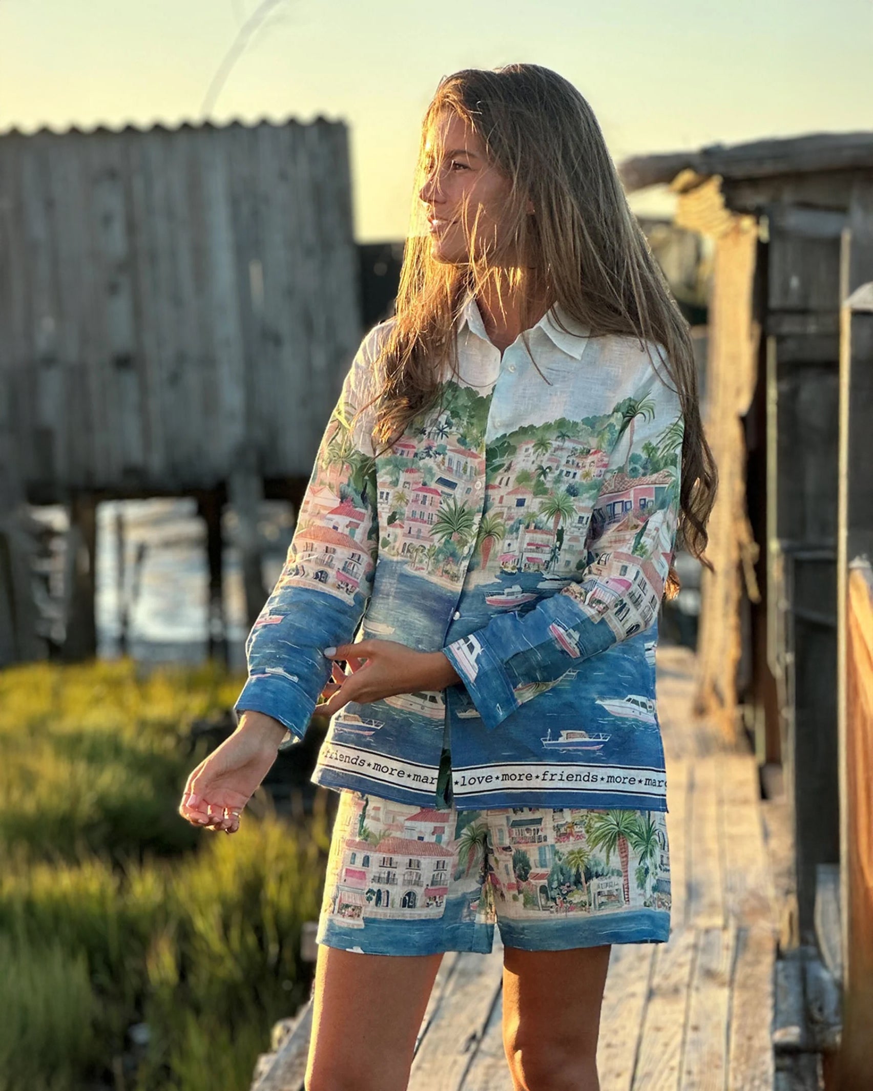 Tea Seaside Print Shirt - Multi