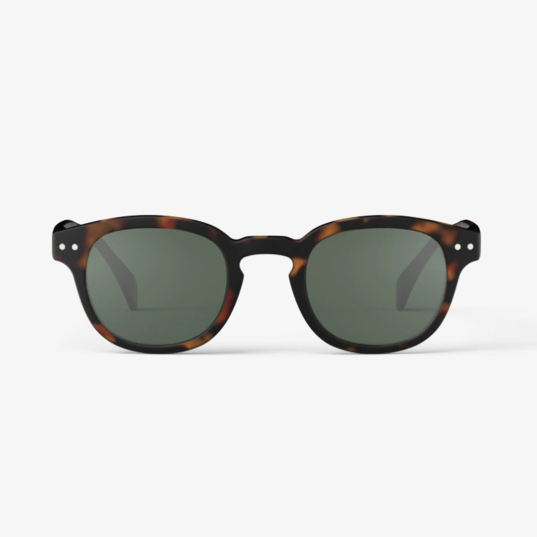 Cavells IZIPIZI Sunglasses Small Round C in Tortoise Green Lenses