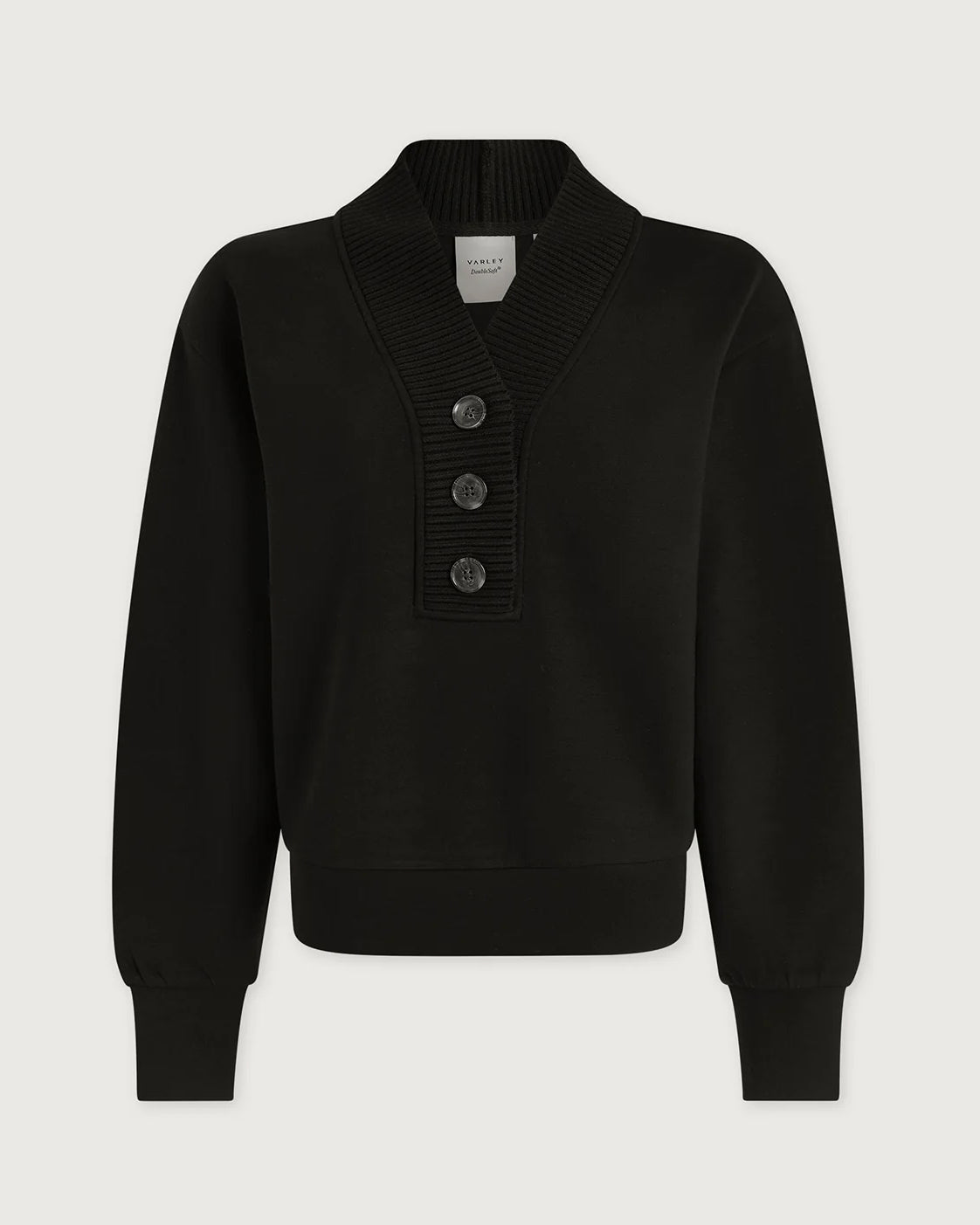 Lucine Button Front Sweat - Black