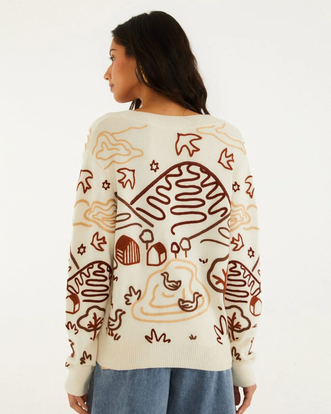 Countryside Cornelli Knit Cardigan - Off-White