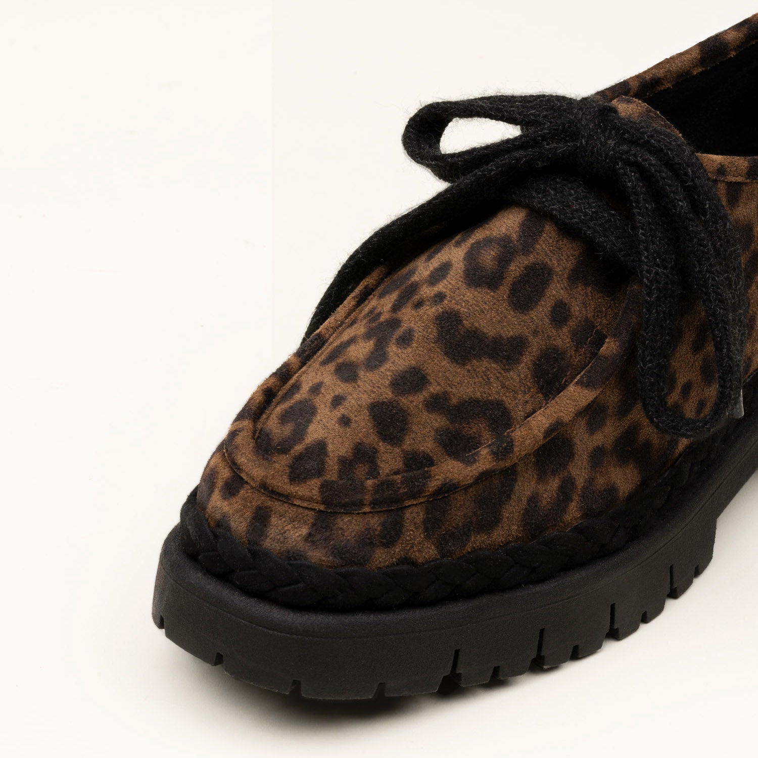 Candia Suede Lace Up Shoe - Animal Print