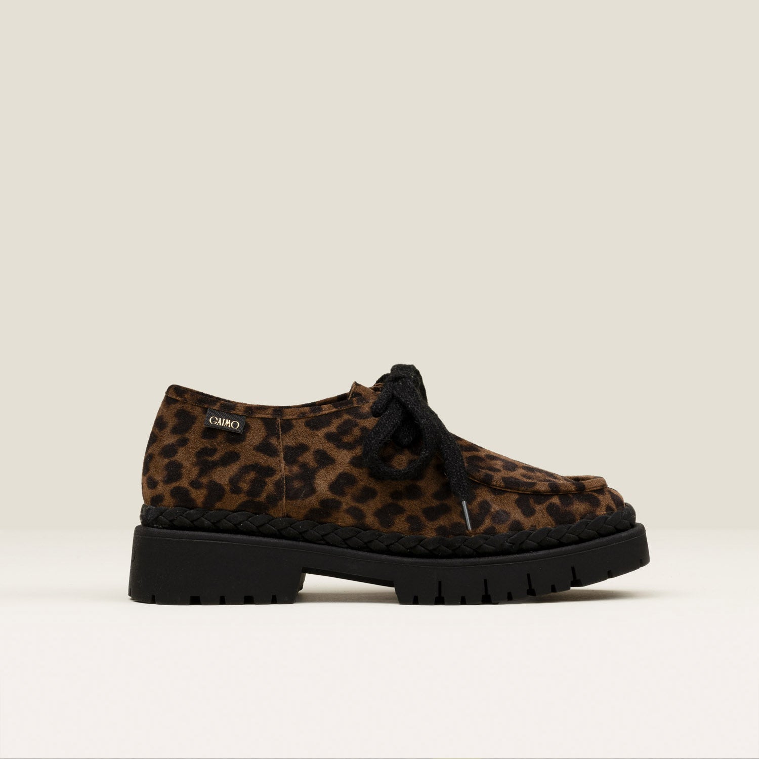 Candia Suede Lace Up Shoe - Animal Print
