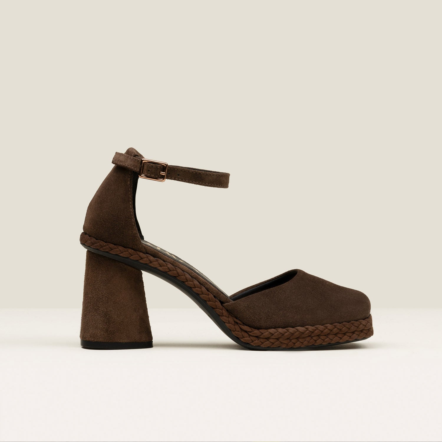 Eldon Block Heel Shoe - Chocolate
