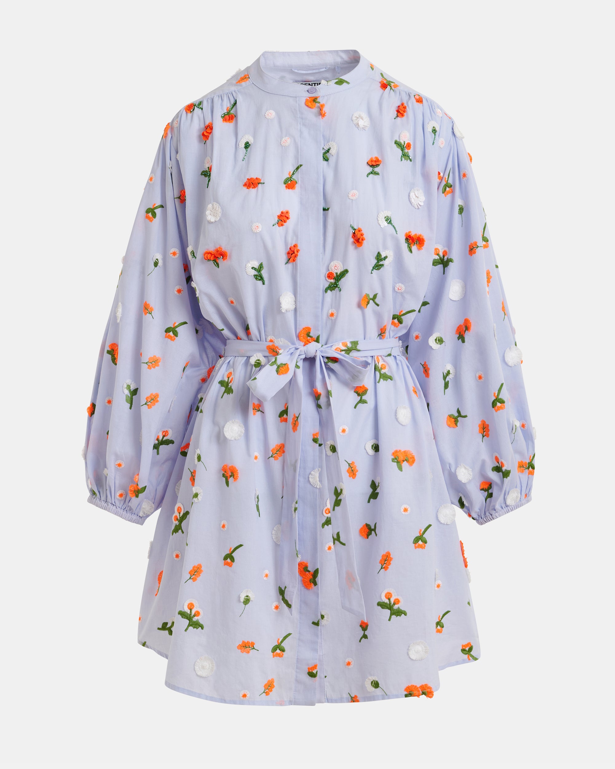 Jalen Embroidered Midi Dress - Nile Blue