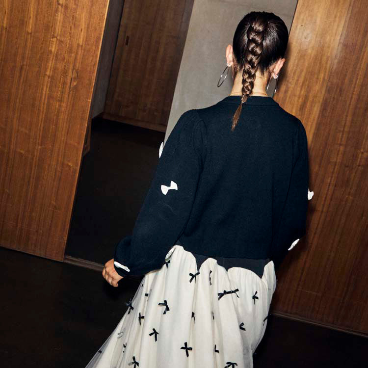 Black Bow Sophie Cardigan - Black
