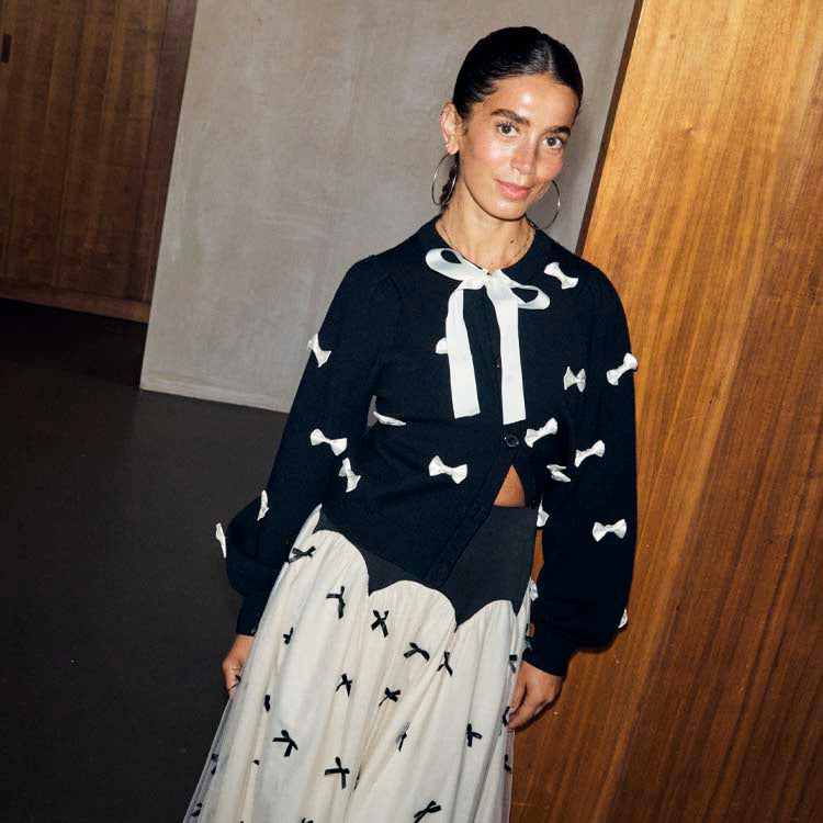 Black Bow Sophie Cardigan - Black