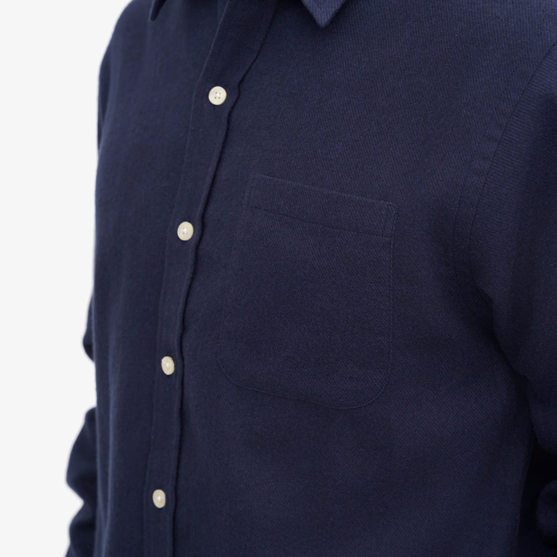 Organic Flannel Shirt - Navy Blue