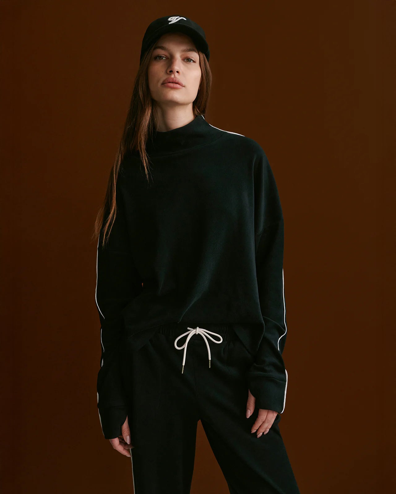 Rona High Neck Midlayer - Black / Snow White