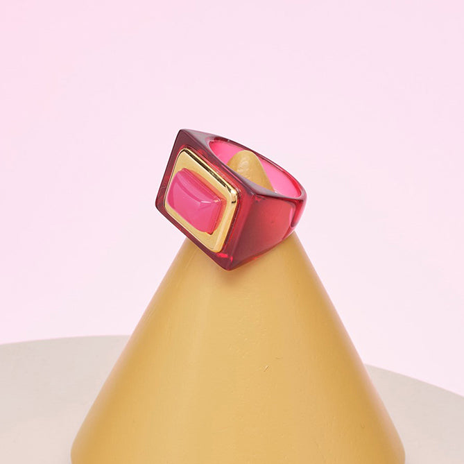 Medium Resin Winery Ring - Spicy Raspberry