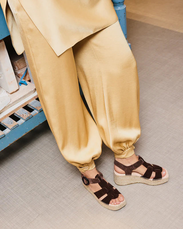 Espadrille Buckle Sandal - Cafe Brown