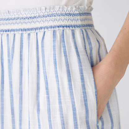 Striped Maxi Skirt - White/Blue