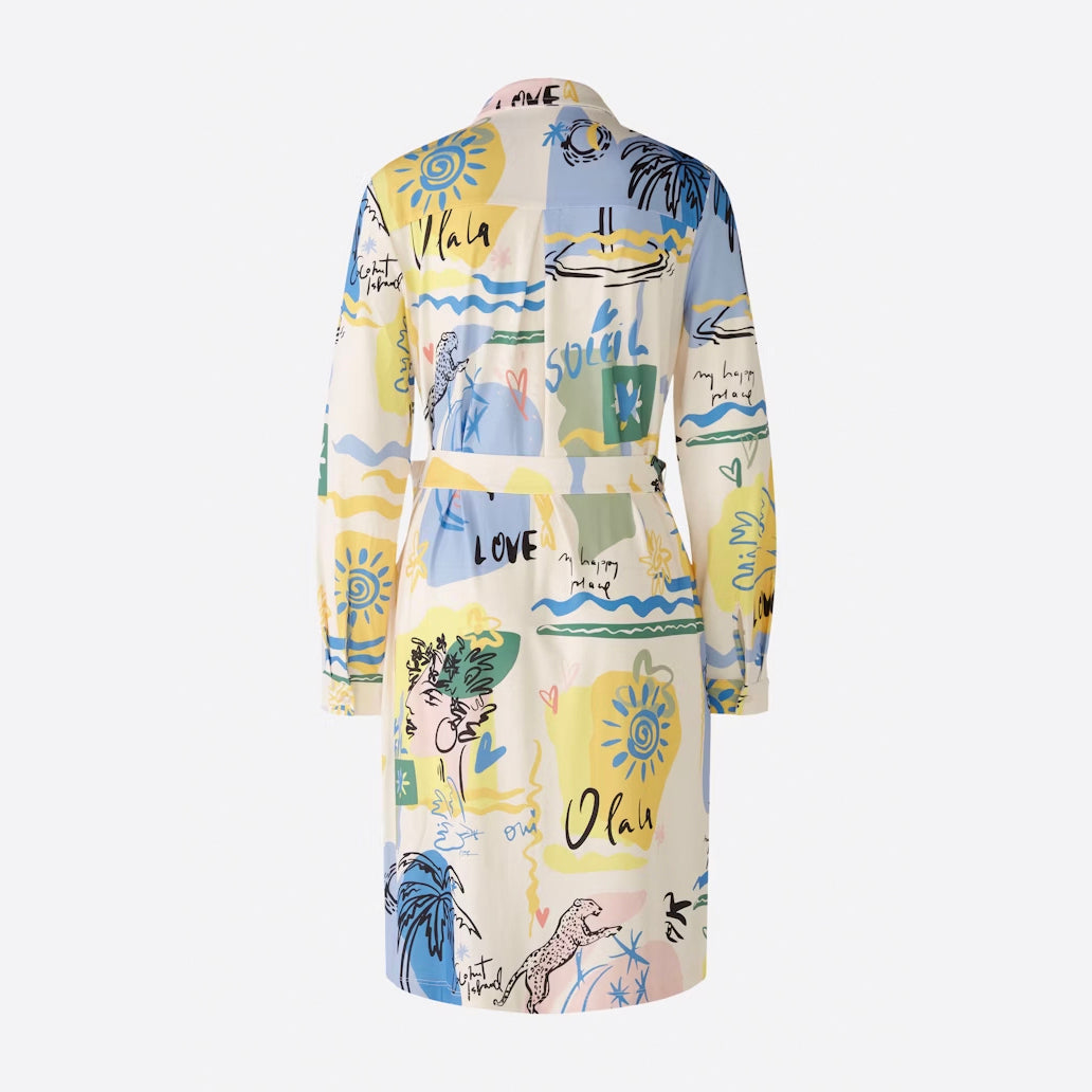 Marlene Pattern Dress - Yellow/Blue