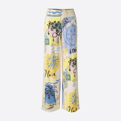 Marlene Trousers - Yellow/Blue