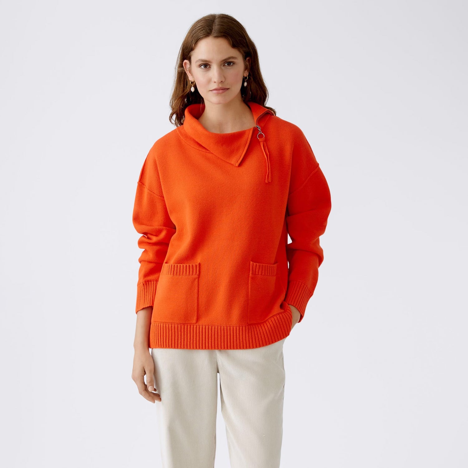 Polo Neck Jumper - Cherry Tomato