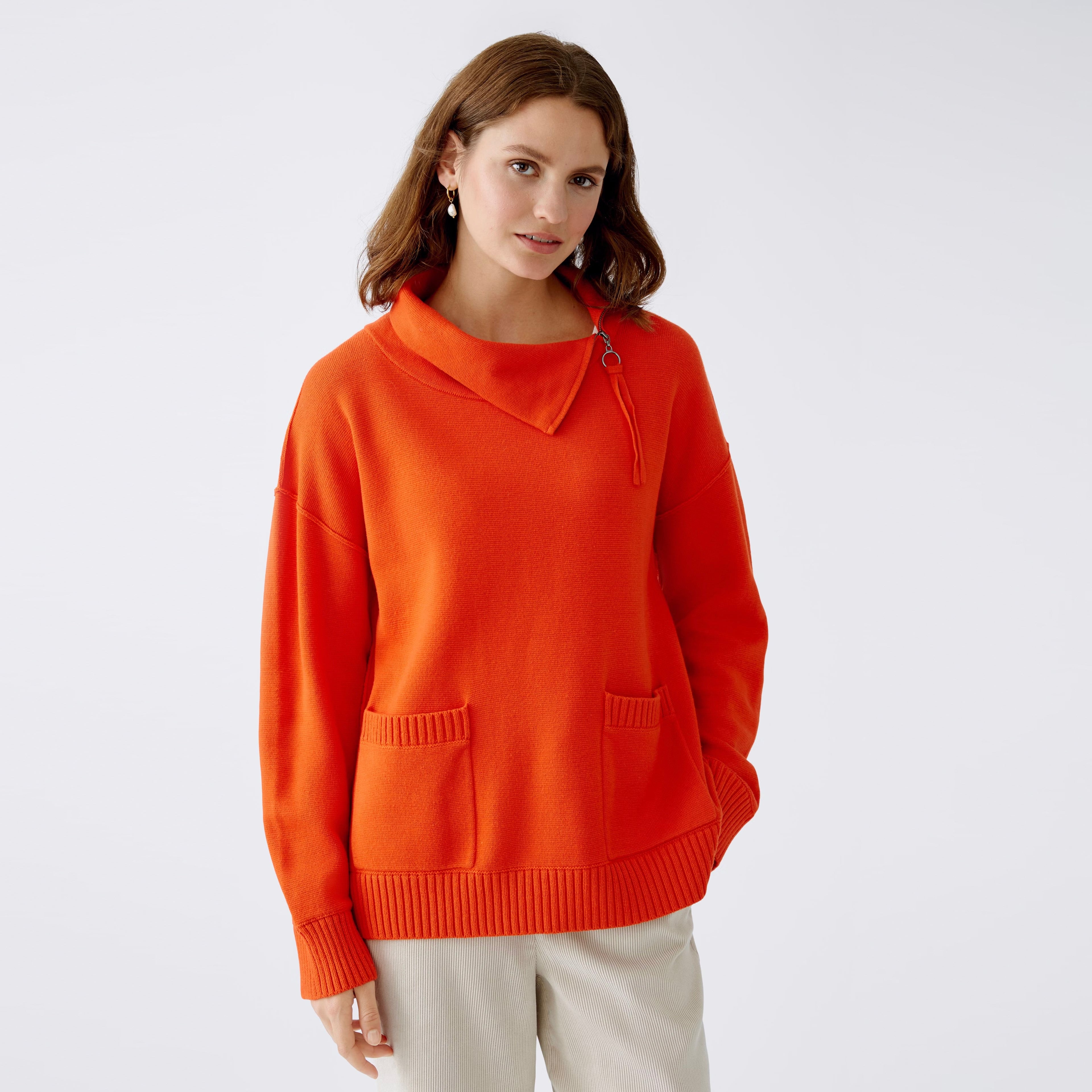 Polo Neck Jumper - Cherry Tomato