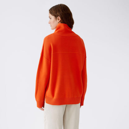 Polo Neck Jumper - Cherry Tomato