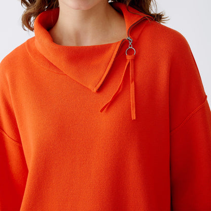 Polo Neck Jumper - Cherry Tomato