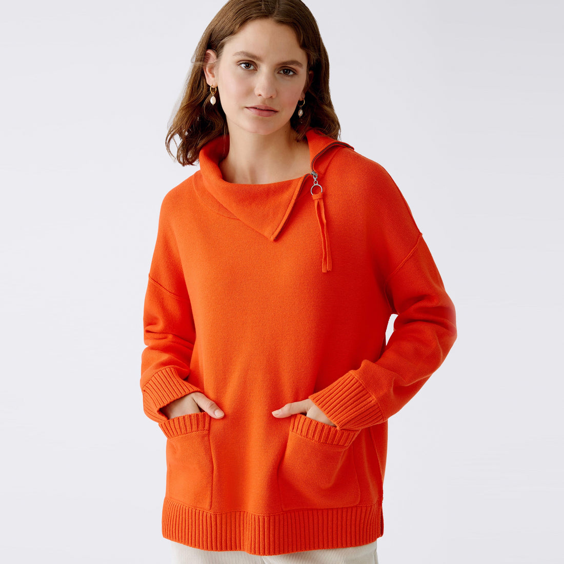 Polo Neck Jumper - Cherry Tomato