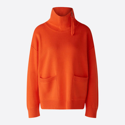 Polo Neck Jumper - Cherry Tomato