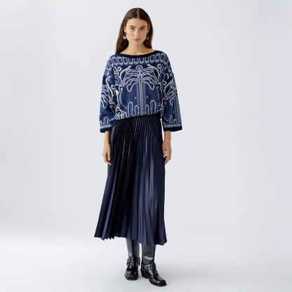 Pleated Skirt - Navy