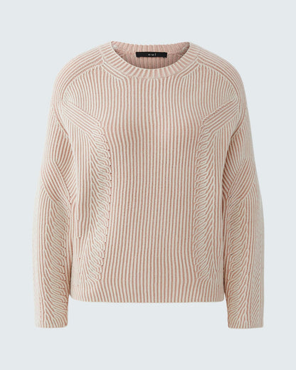 Round Neck Jumper - White Red