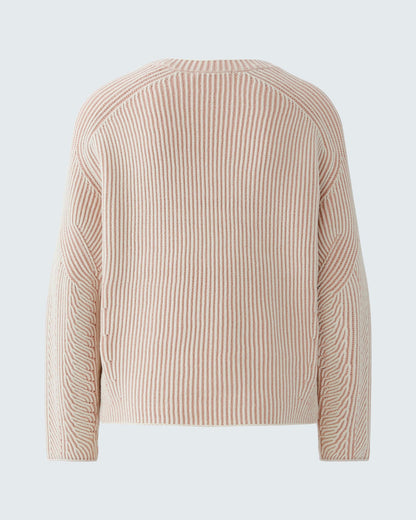 Round Neck Jumper - White Red
