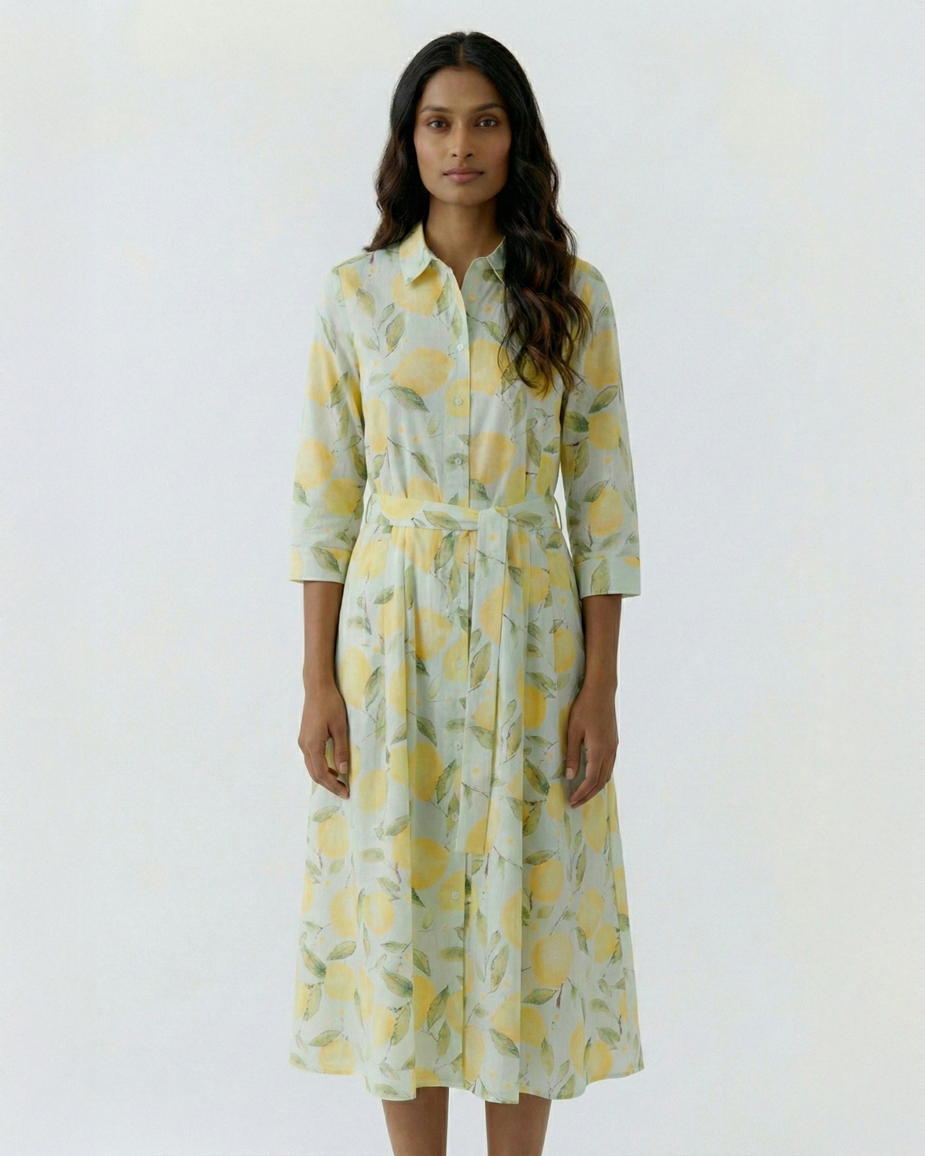 Lemon Shirt Dress - Lemon Khaki