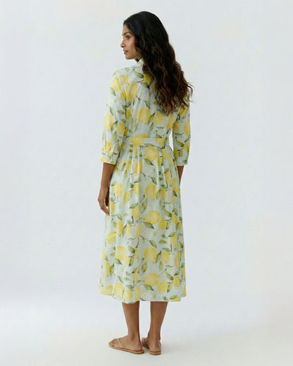Lemon Shirt Dress - Lemon Khaki