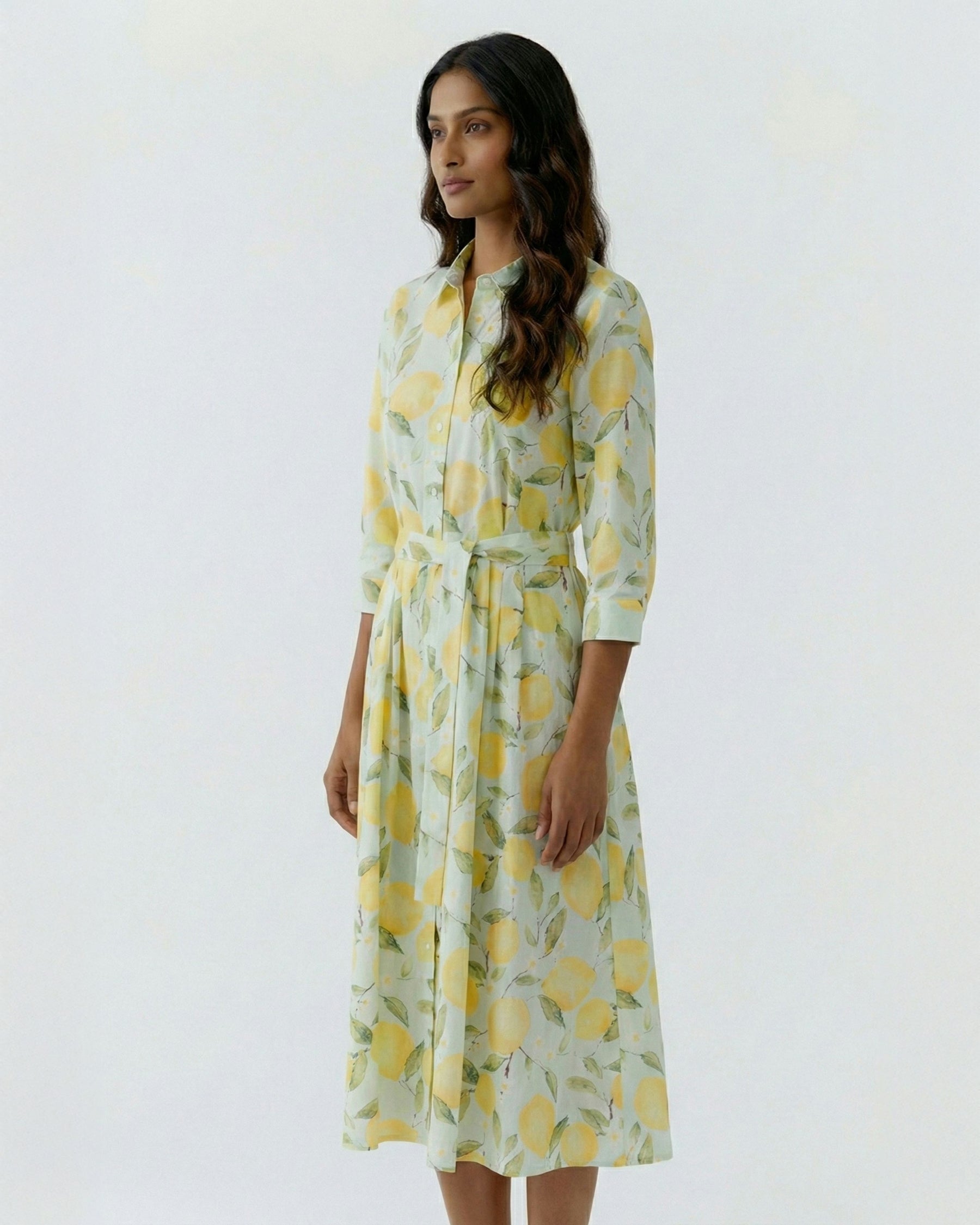 Lemon Shirt Dress - Lemon Khaki