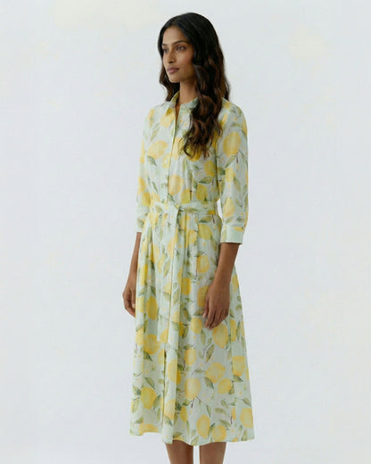 Lemon Shirt Dress - Lemon Khaki