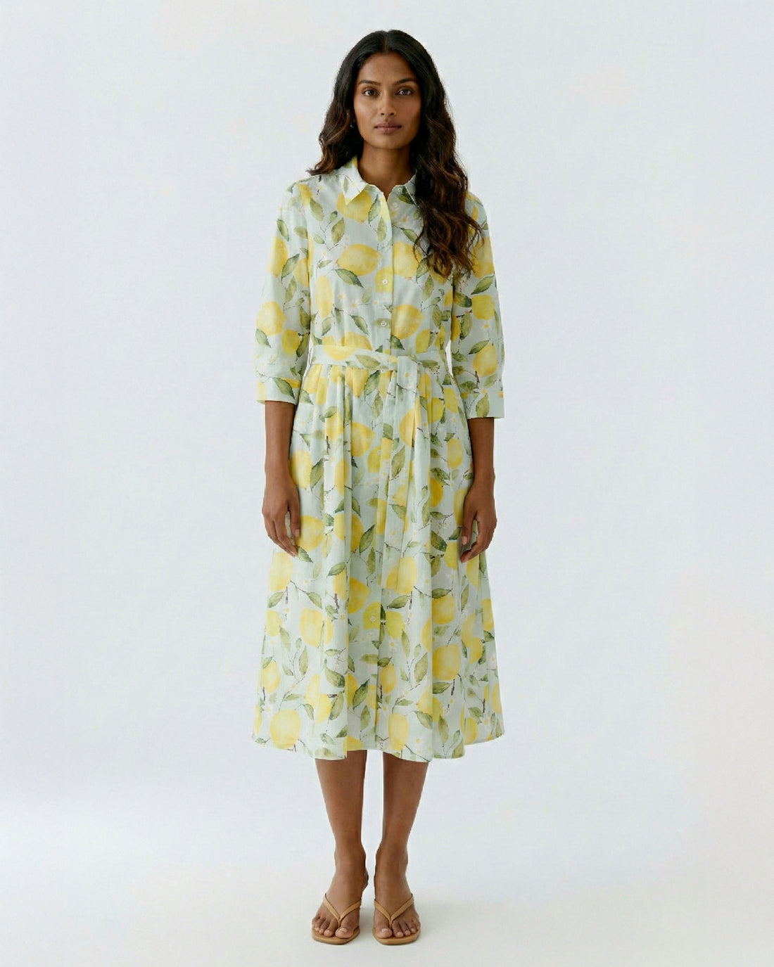 Lemon Shirt Dress - Lemon Khaki