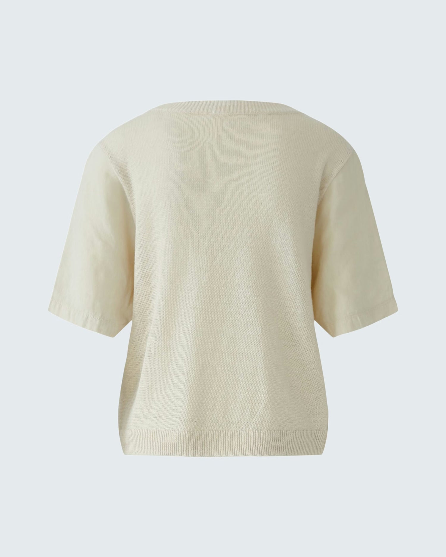 Knitted Pocket T Shirt - Biscuit