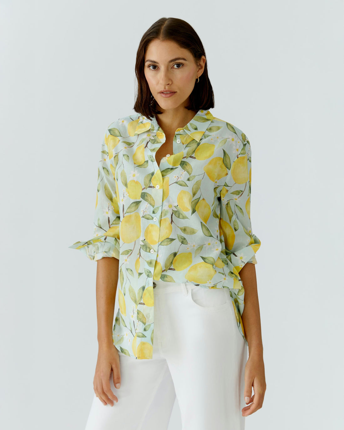 Lemon Print Shirt - Lemon Khaki