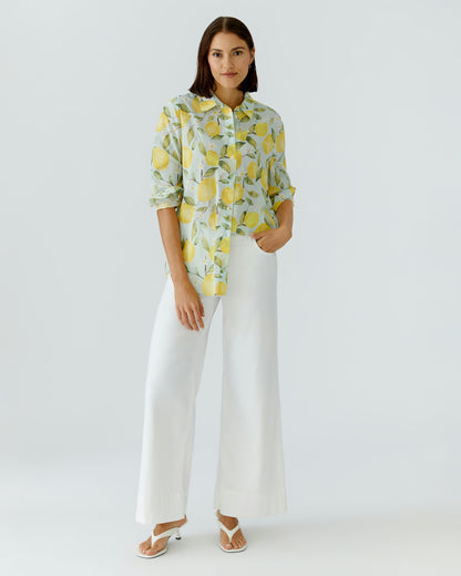 Lemon Print Shirt - Lemon Khaki