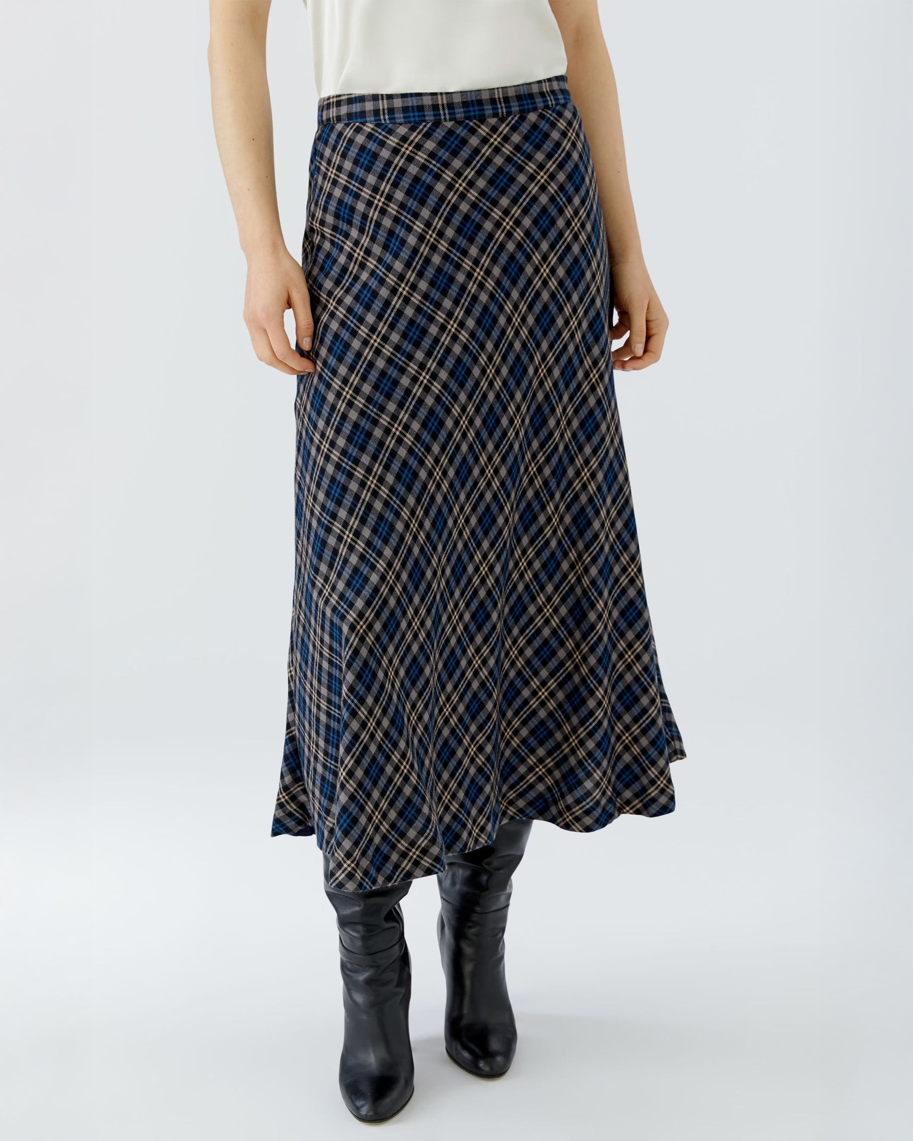 Plaid Skirt - Navy Blue