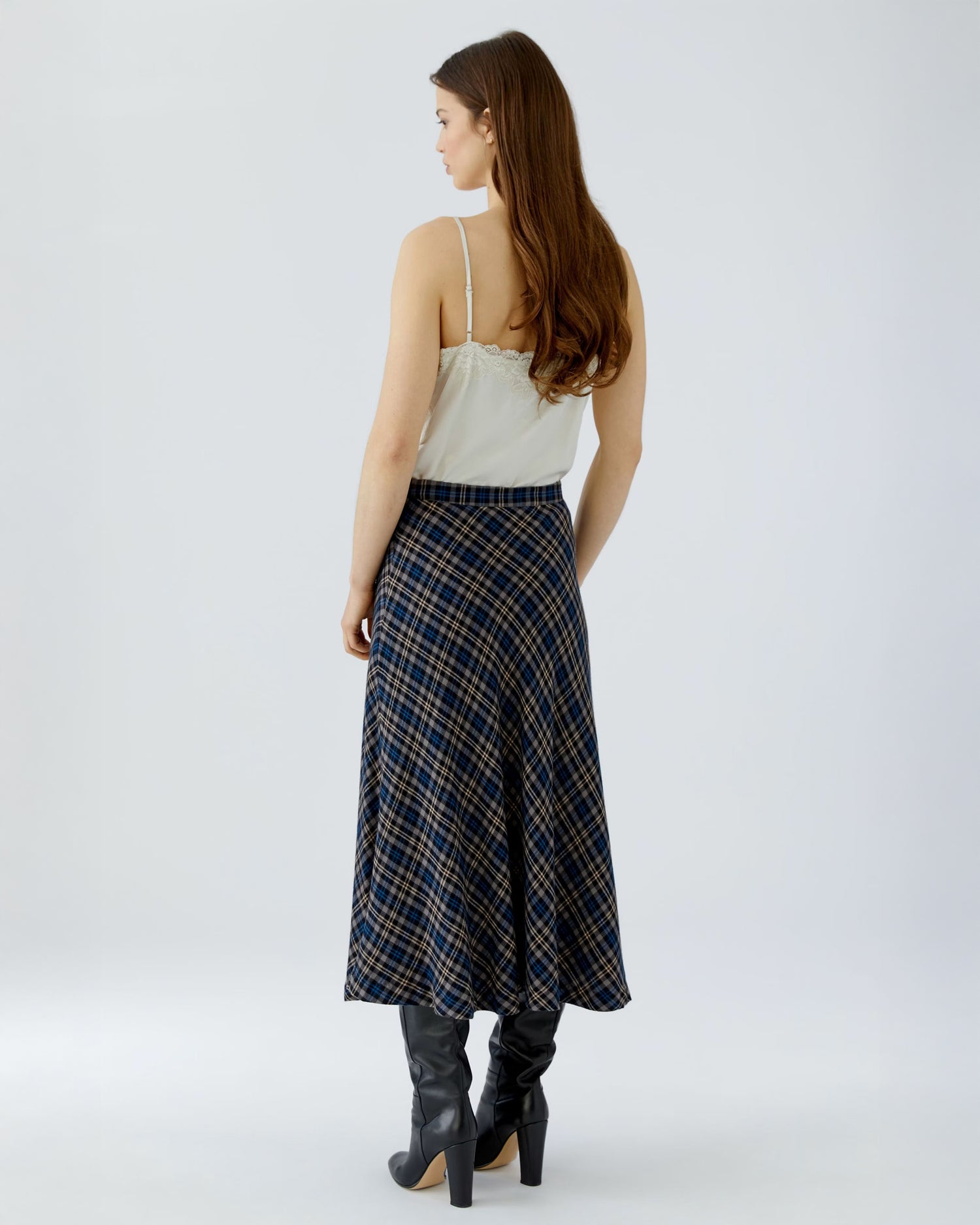 Plaid Skirt - Navy Blue