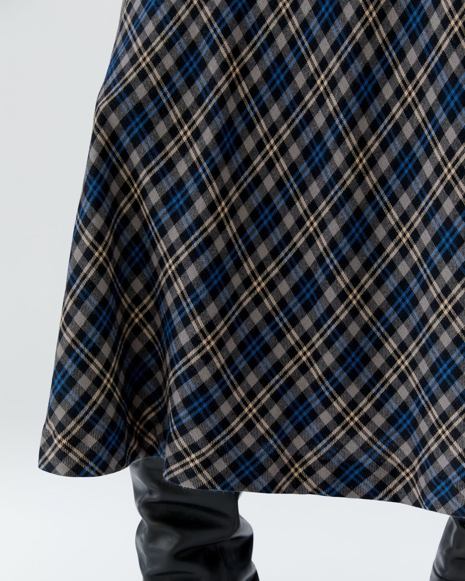 Plaid Skirt - Navy Blue