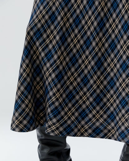 Plaid Skirt - Navy Blue