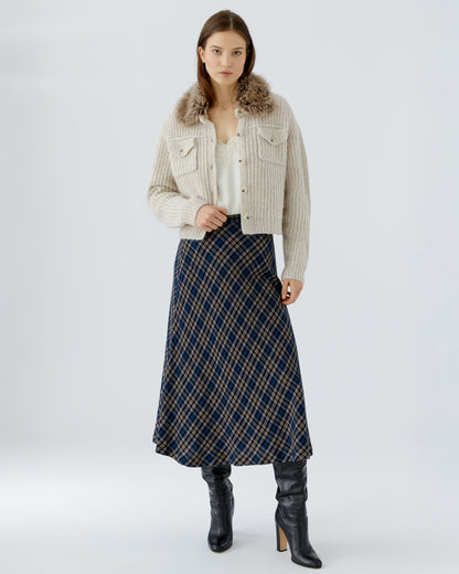 Plaid Skirt - Navy Blue