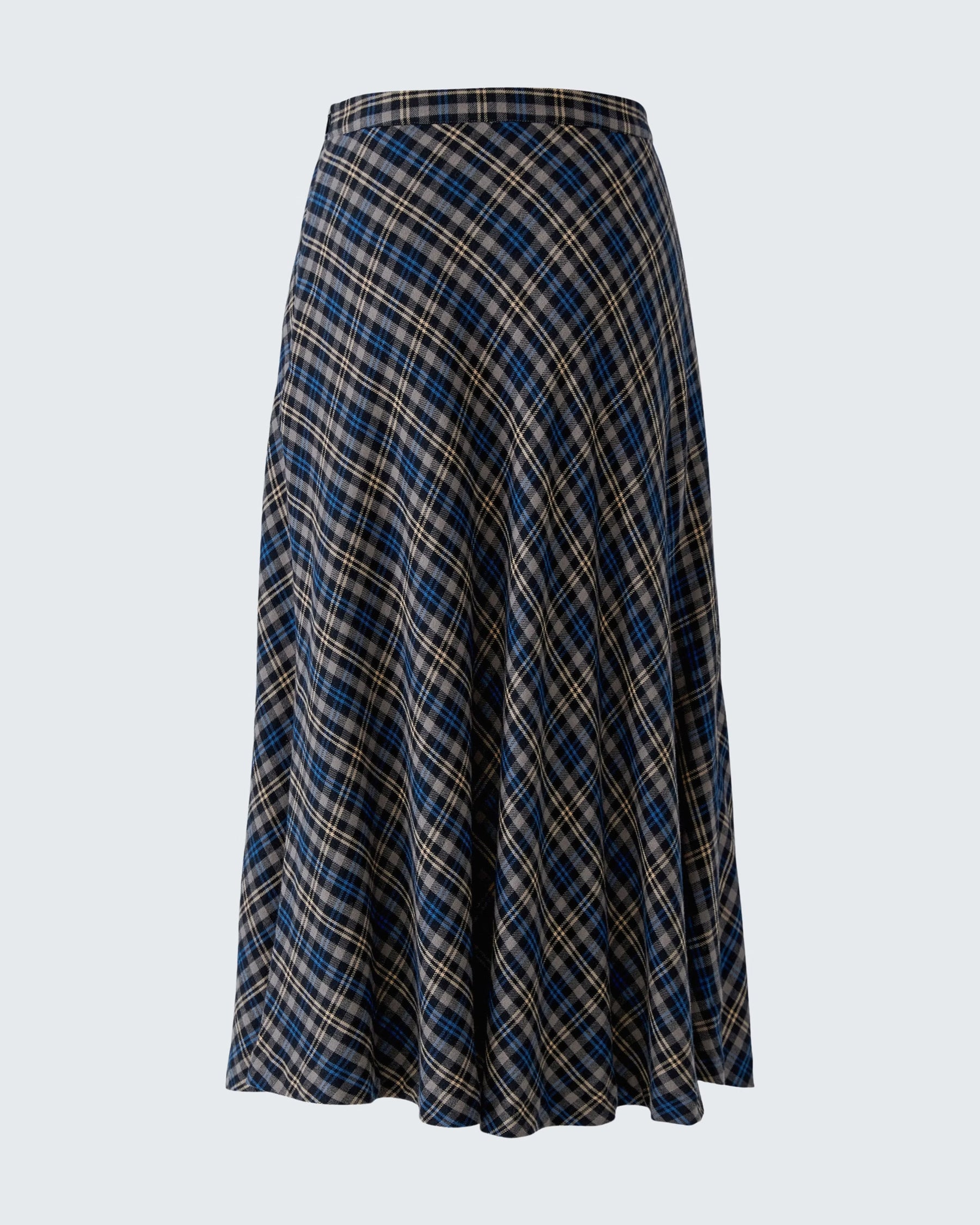 Plaid Skirt - Navy Blue