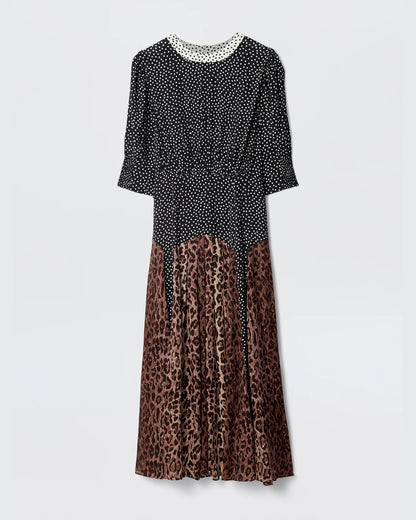 Meg Dress - Leopard Polka Dot