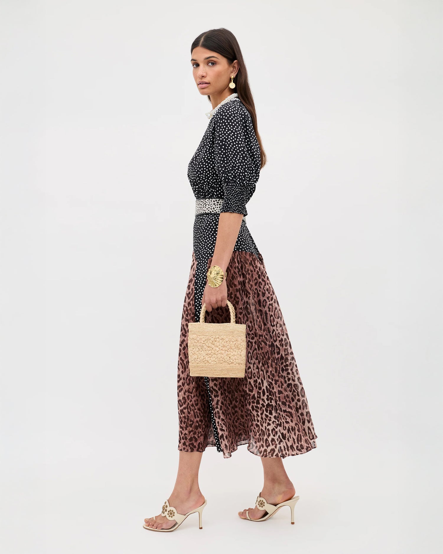 Meg Dress - Leopard Polka Dot