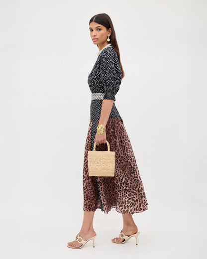 Meg Dress - Leopard Polka Dot