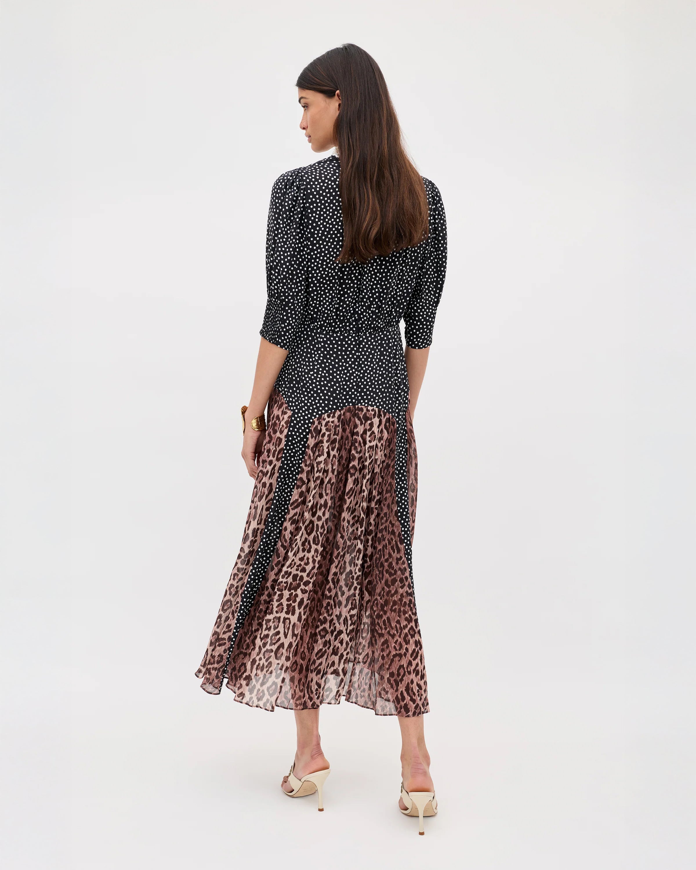 Meg Dress - Leopard Polka Dot