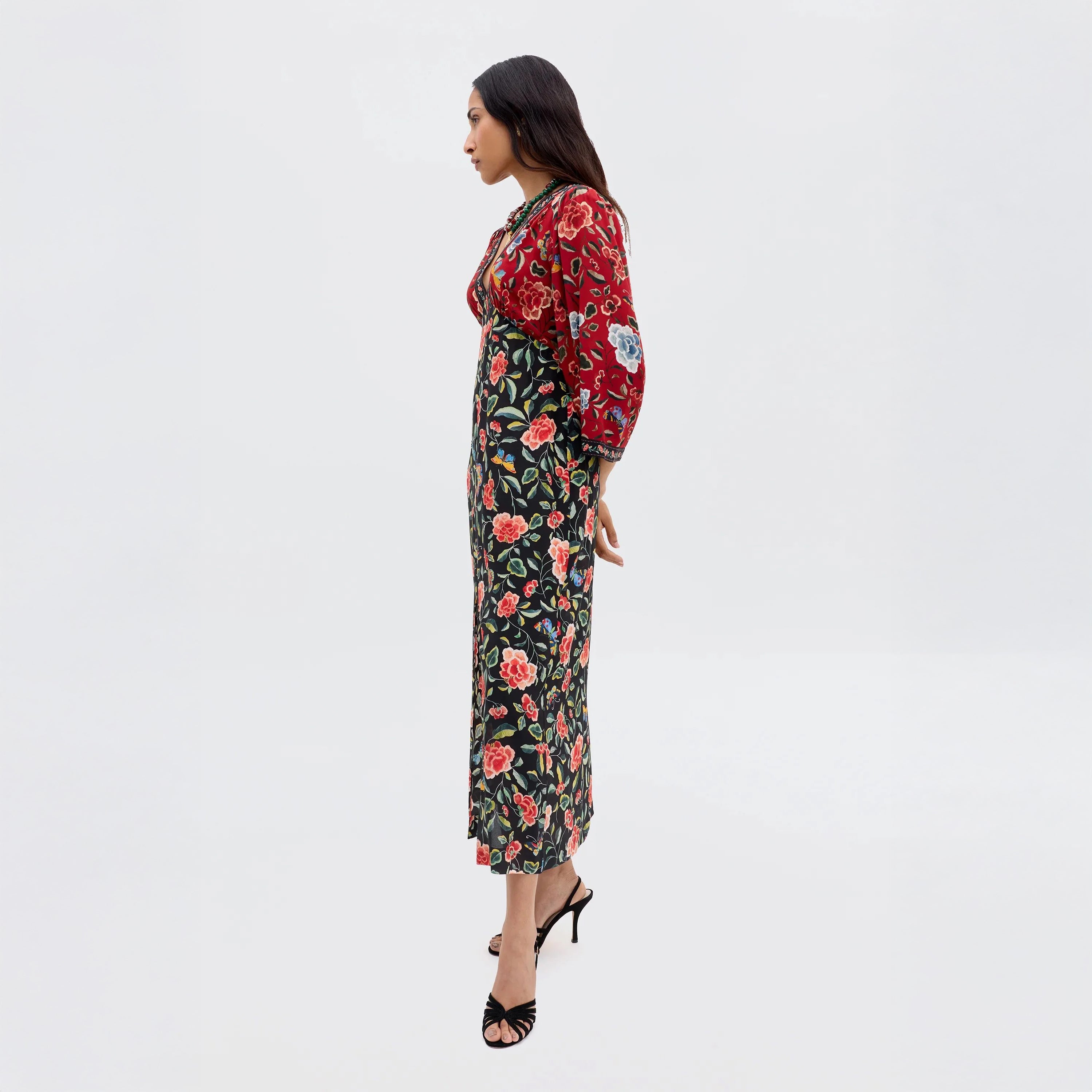 Dahlia Dress - Butterfly Mix Black