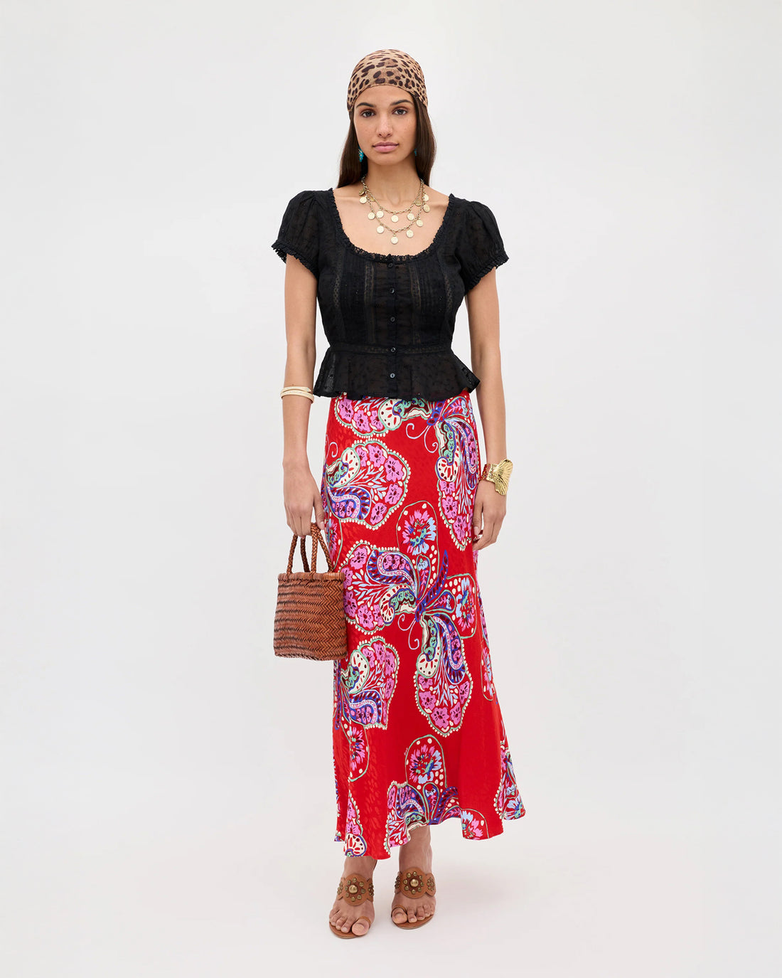Kelly Skirt - Butterfly Bloom Jacquard Red