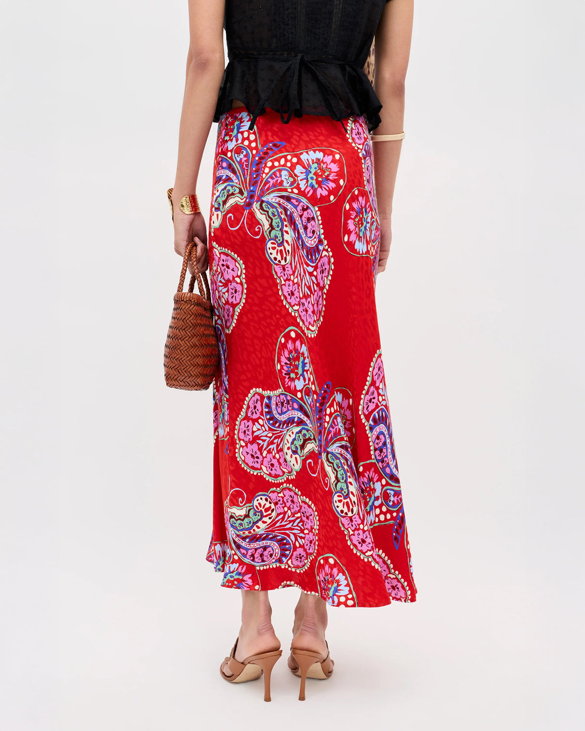 Kelly Skirt - Butterfly Bloom Jacquard Red