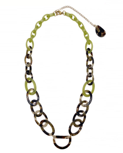 Original D Glasses Necklace - Light Tortoiseshell &amp; Olive Green