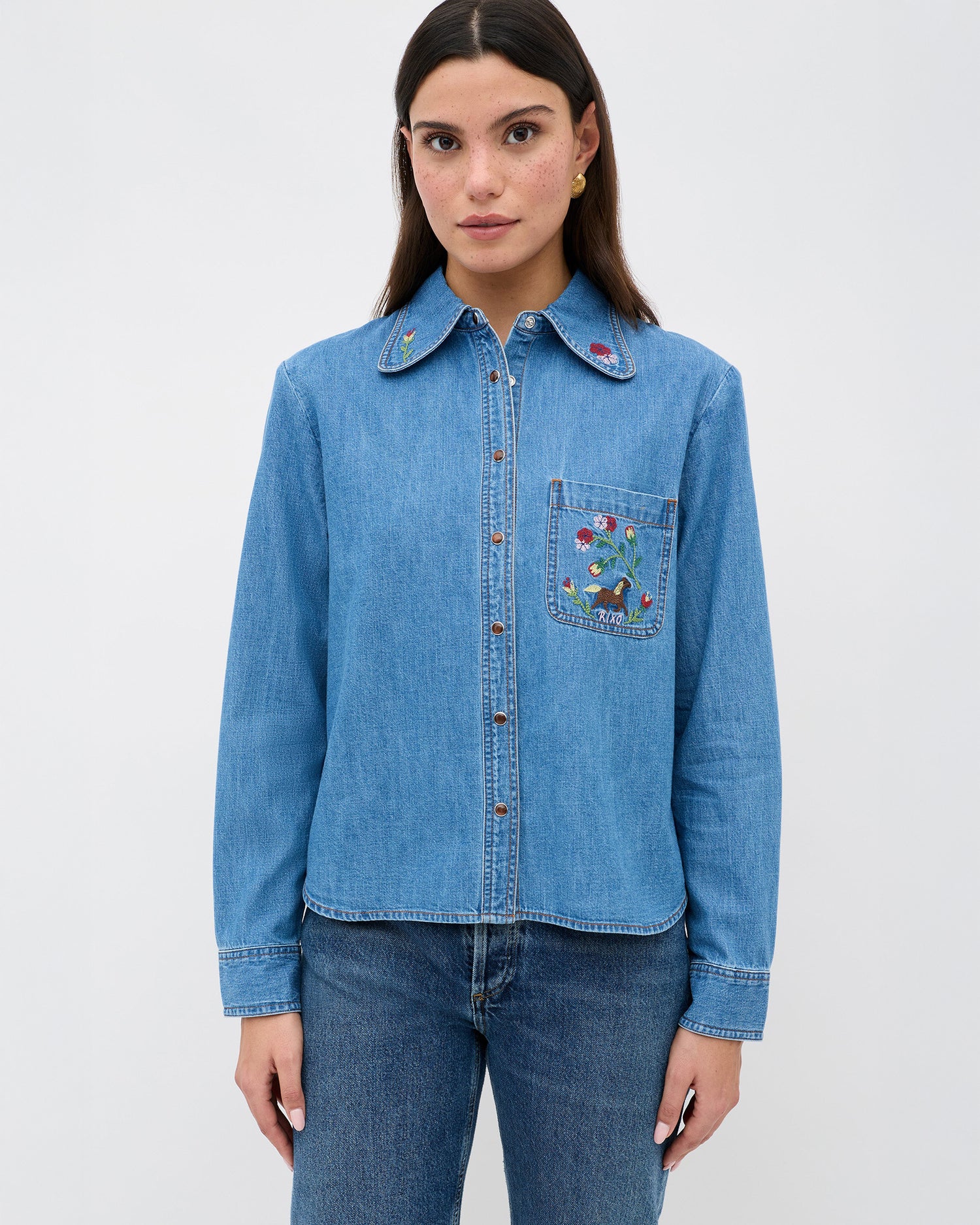 Edaline Top Sadie Embroidery - Light Vintage